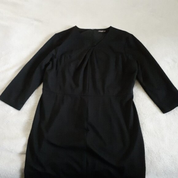 J. McLaughlin Women's Size XL 3/4 Sleeve Compact Bainbridge Black Midi Dress - Picture 3 of 12